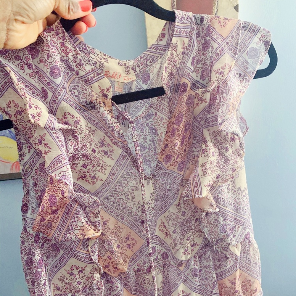 Rabbit Rose Floral Large Size Top